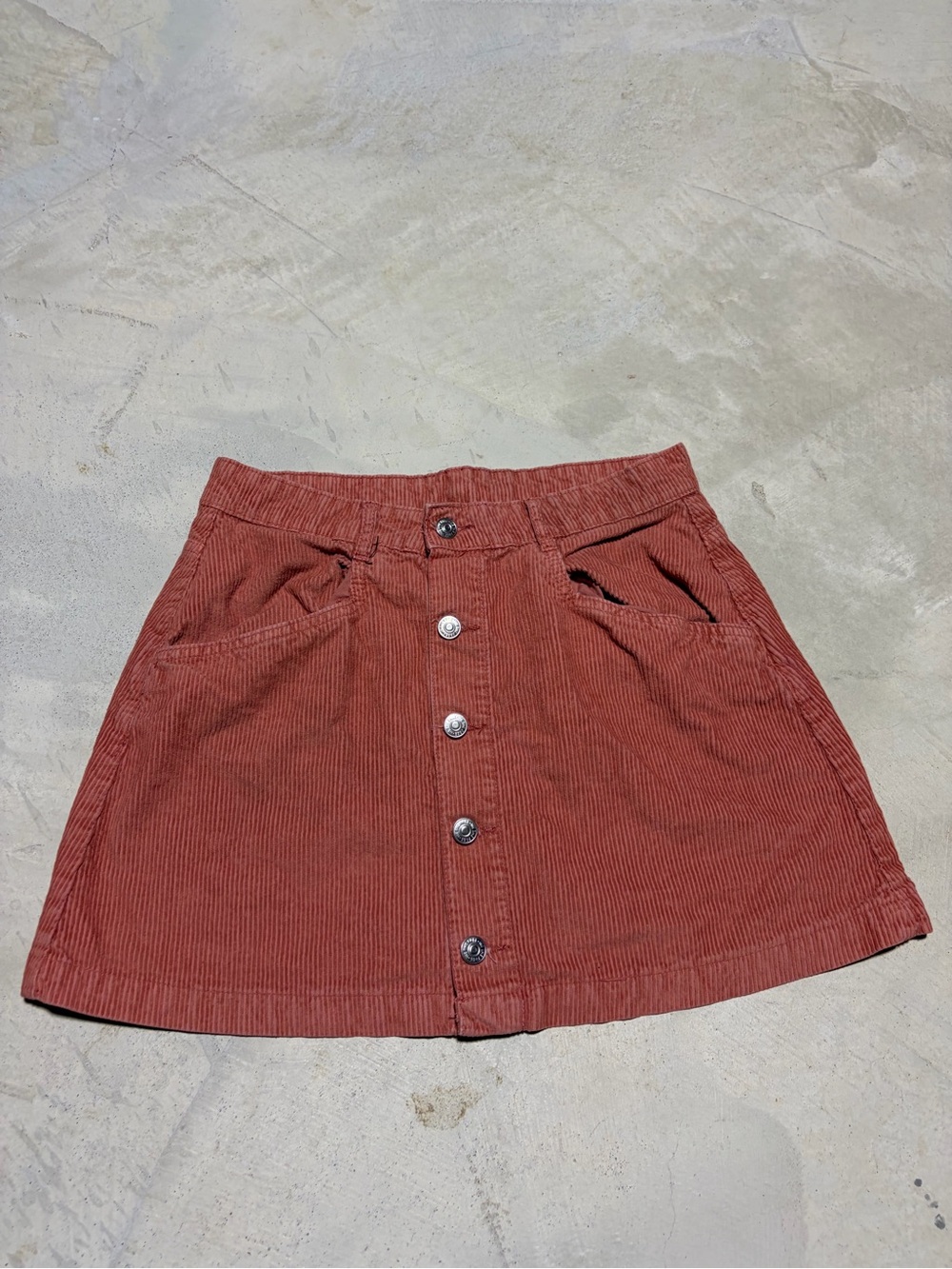 Free people Women's Button-Front Corduroy 10/14 Skirt